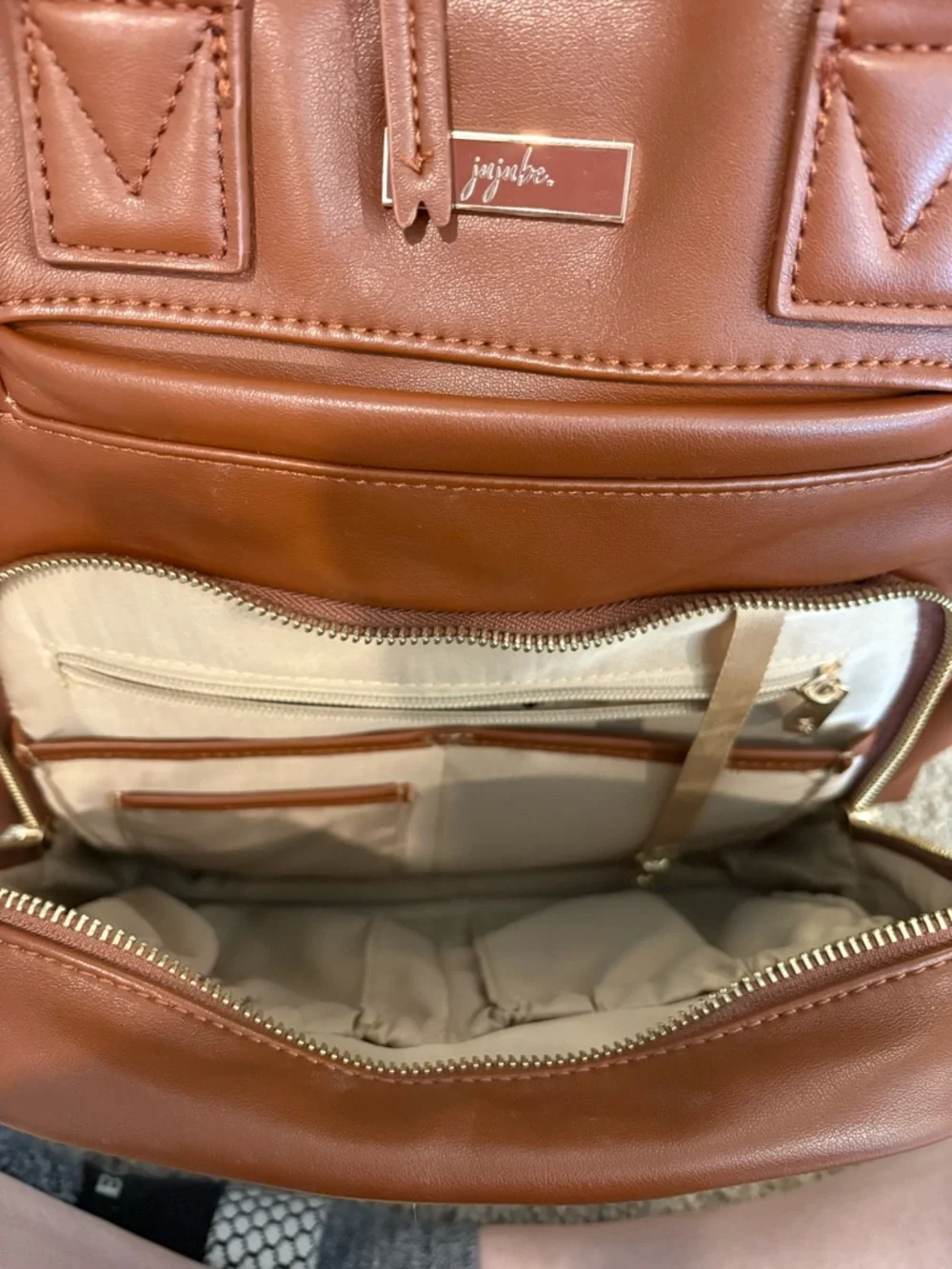 JuJuBe Million Pockets Deluxe Backpack Diaper Bag, Spice